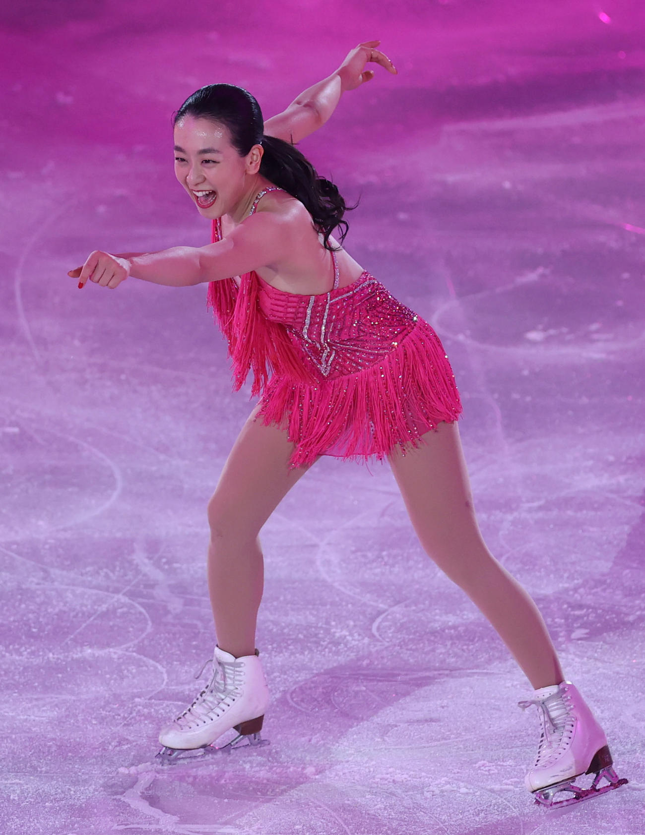 「サンクスツアー」千秋楽公演で熱演する浅田真央さん（撮影・狩俣裕三）