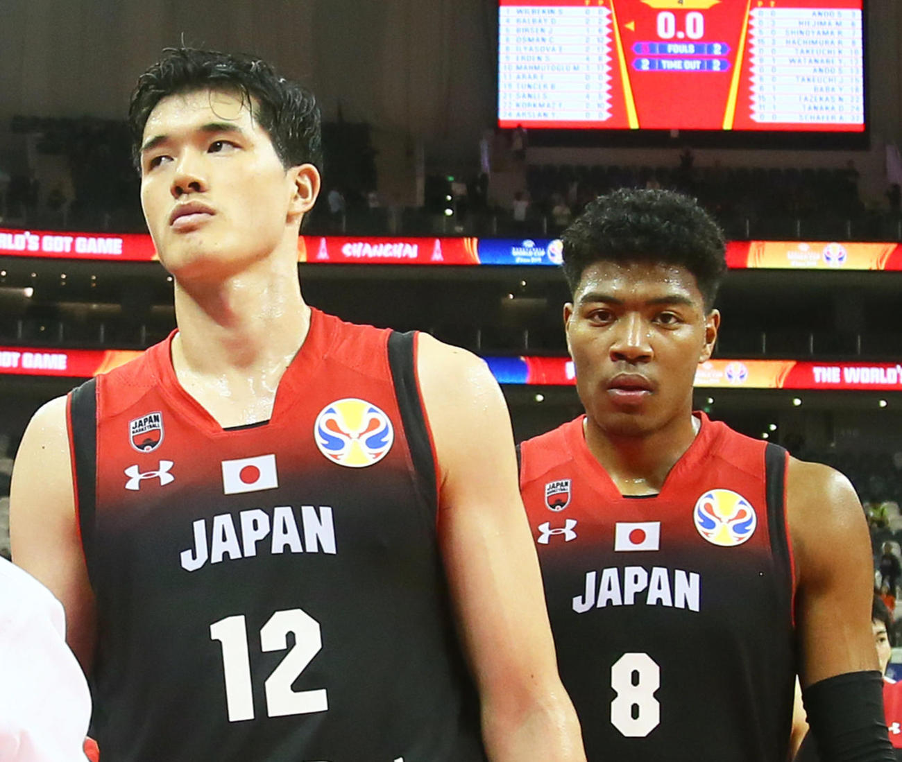 渡辺雄太（左）と八村塁（2019年9月1日撮影）