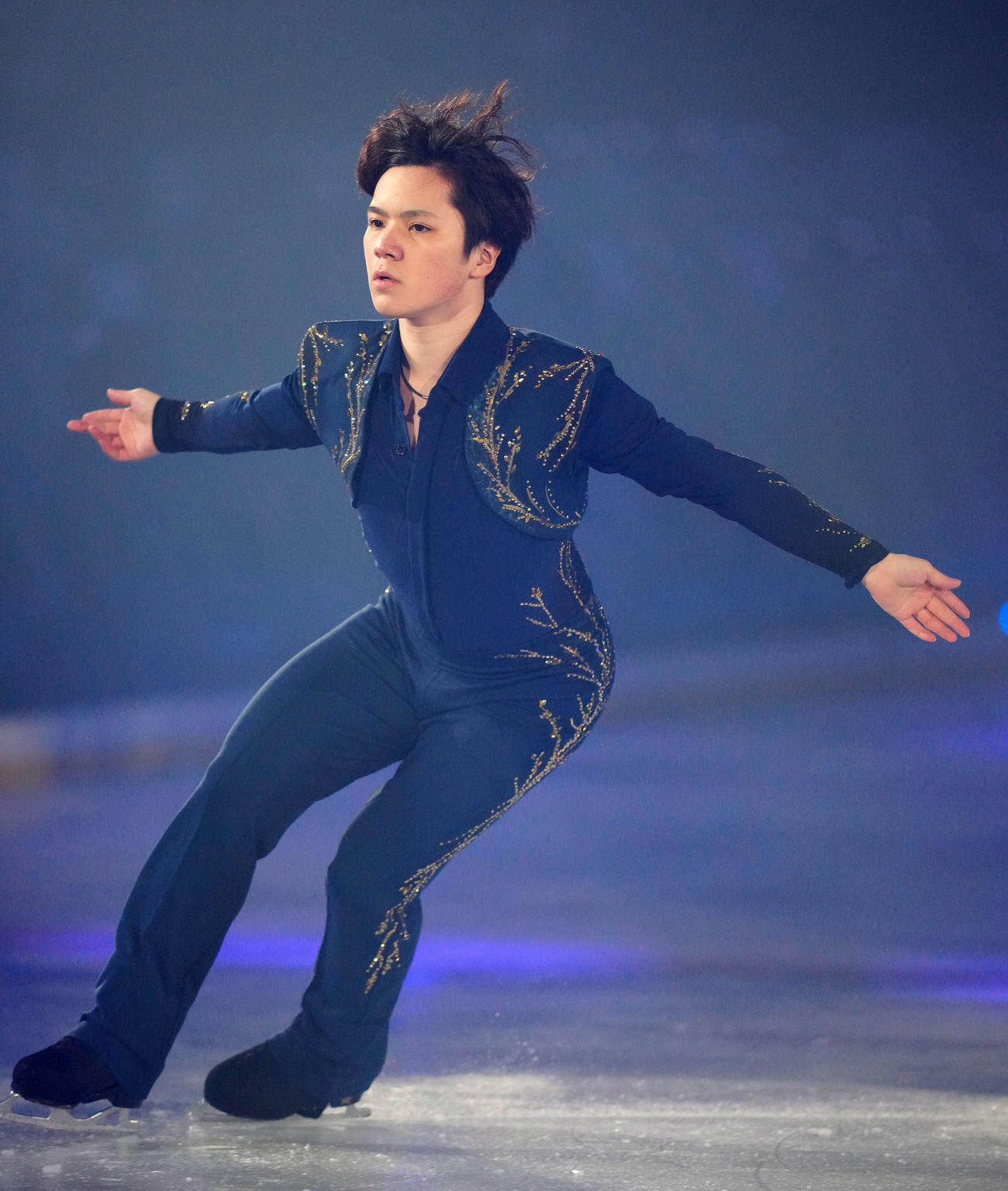 アイスショー「プリンスアイスワールド」の公開リハーサルで演技を披露する宇野昌磨（撮影・江口和貴）