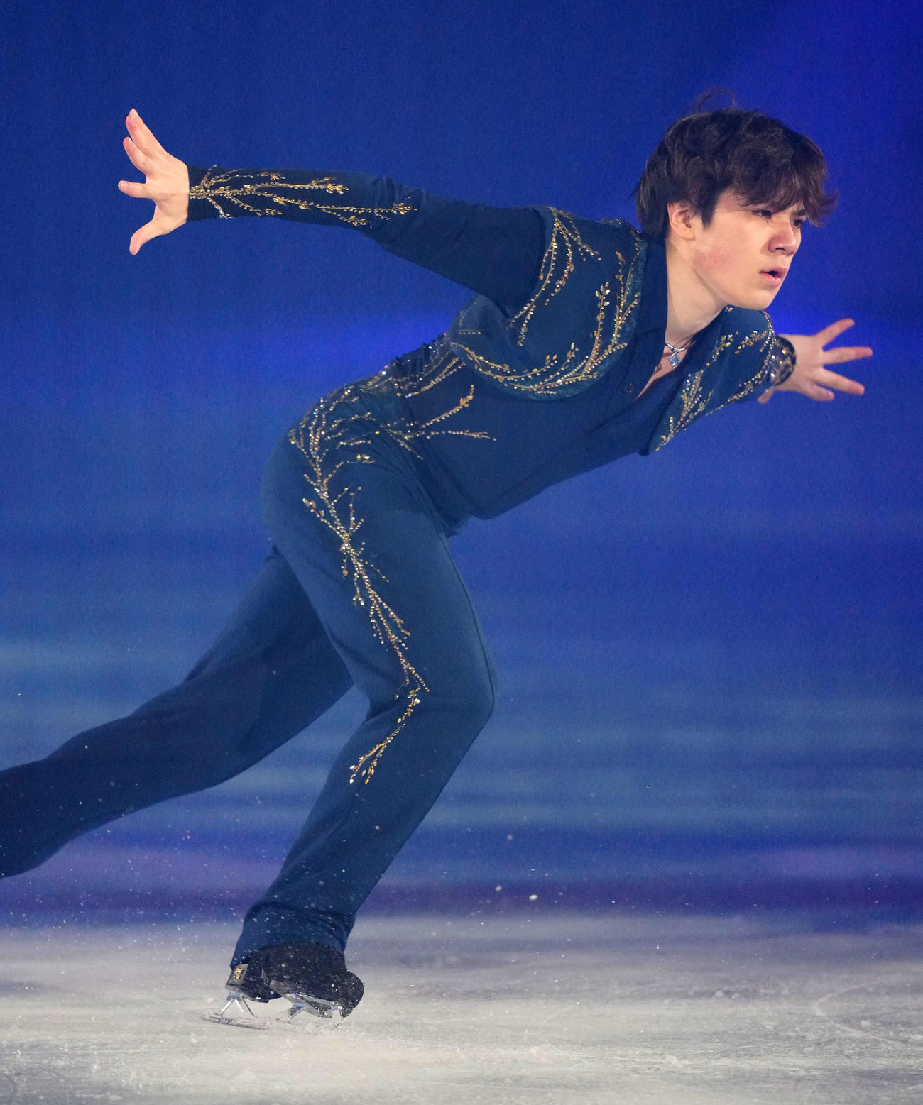アイスショー「プリンスアイスワールド」の公開リハーサルで演技を披露する宇野昌磨（撮影・江口和貴）