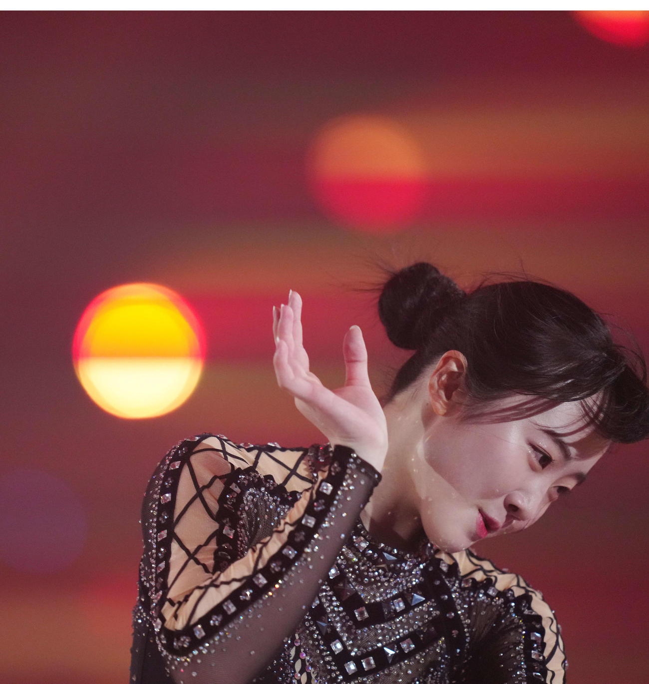 アイスショー「プリンスアイスワールド」の公開リハーサルで演技を披露する本田望結（撮影・江口和貴）