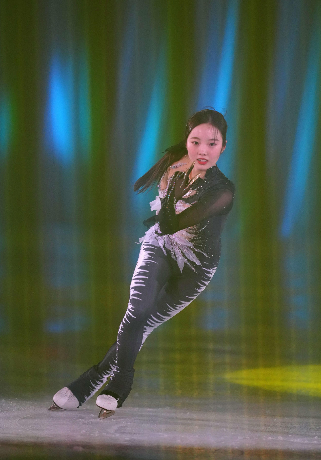 アイスショー「プリンスアイスワールド」の公開リハーサルで演技を披露する本田真凜（撮影・江口和貴）