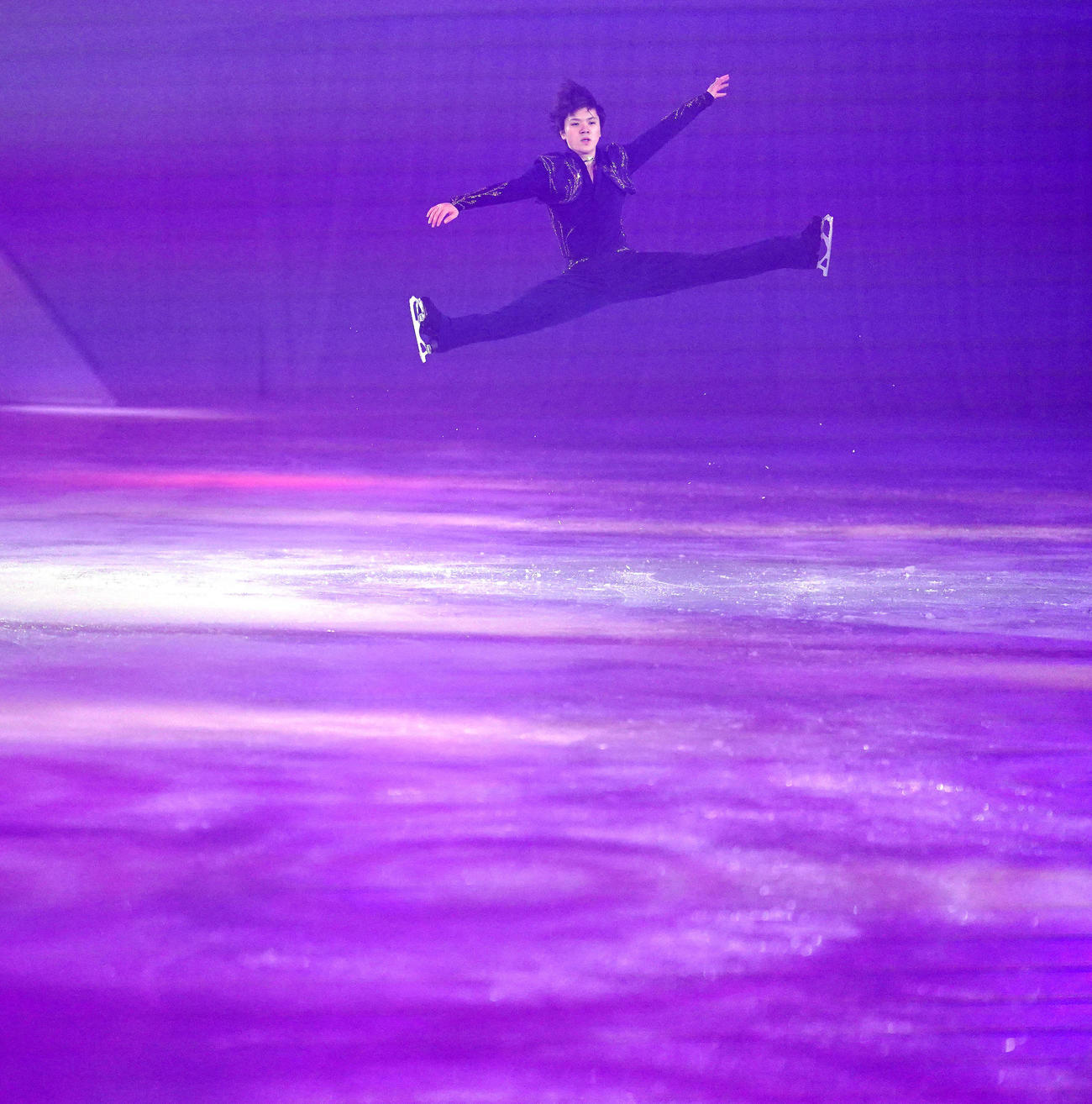アイスショー「プリンスアイスワールド」の公開リハーサルで演技を披露する宇野昌磨（撮影・江口和貴）