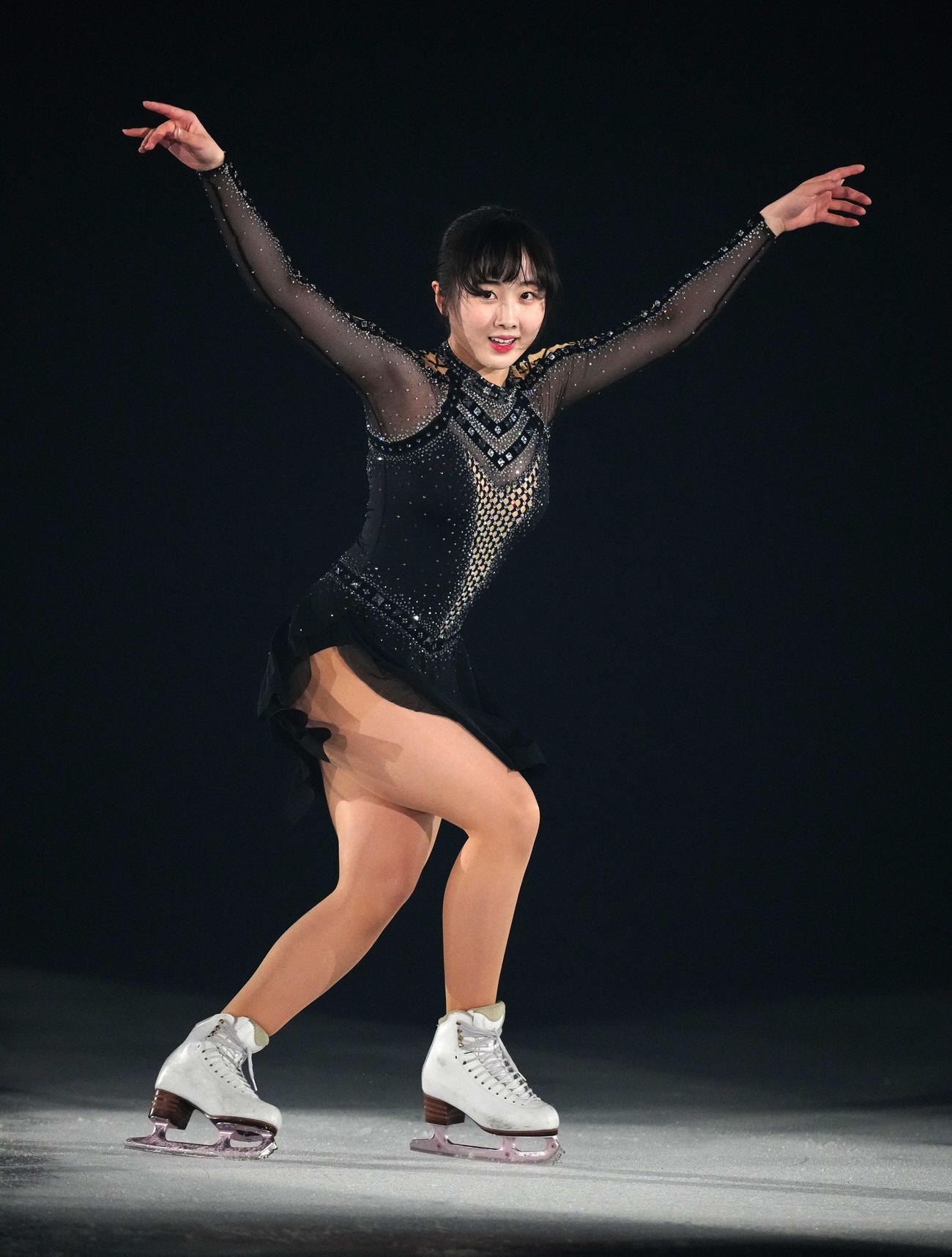 アイスショー「プリンスアイスワールド」の公開リハーサルで演技を披露した本田望結（撮影・江口和貴）