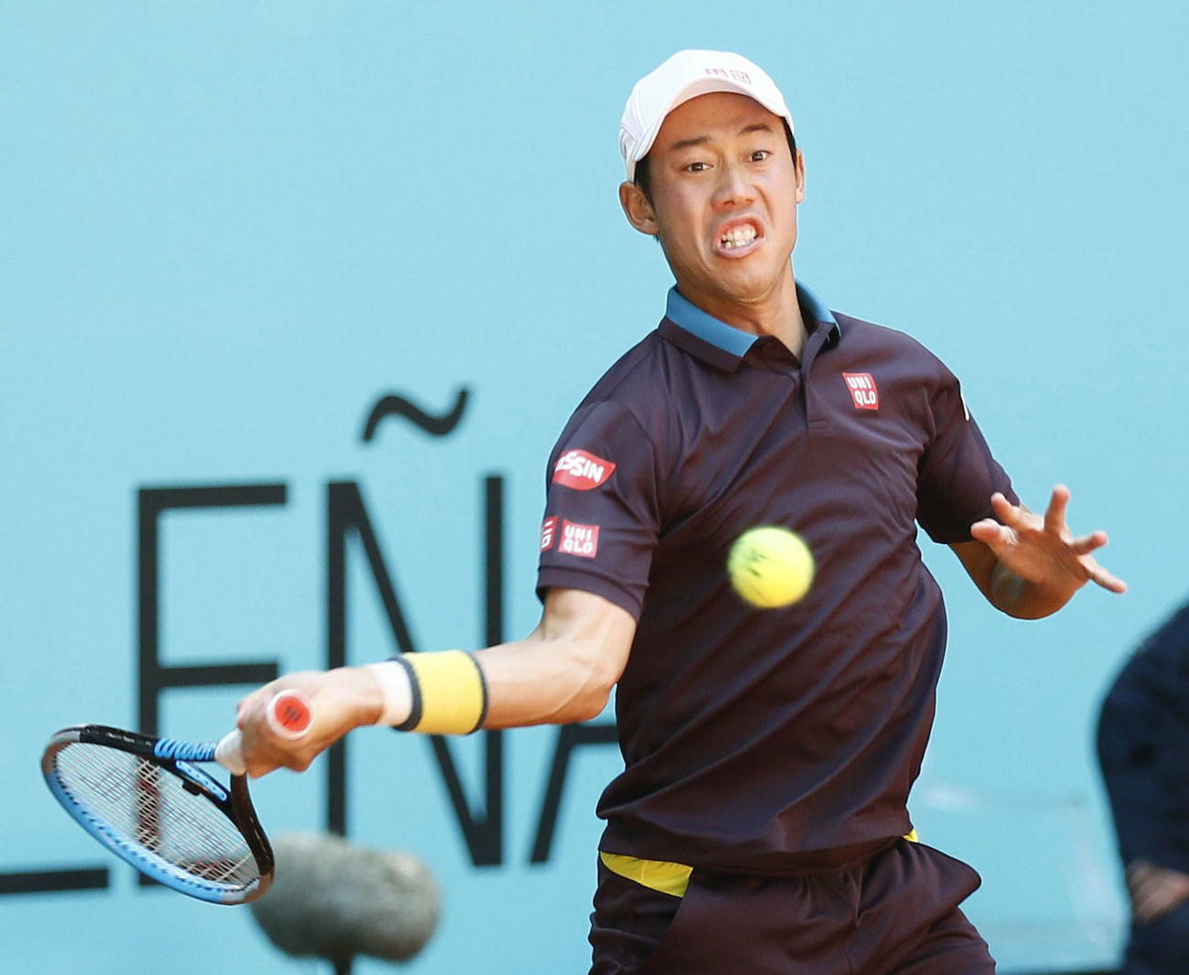 男子シングルス2回戦　アレクサンダー・ズベレフと対戦する錦織圭＝マドリード（共同）