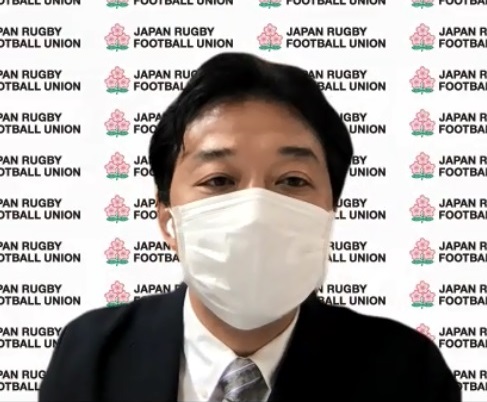 理事会後、オンライン取材に応じる岩渕健輔専務理事