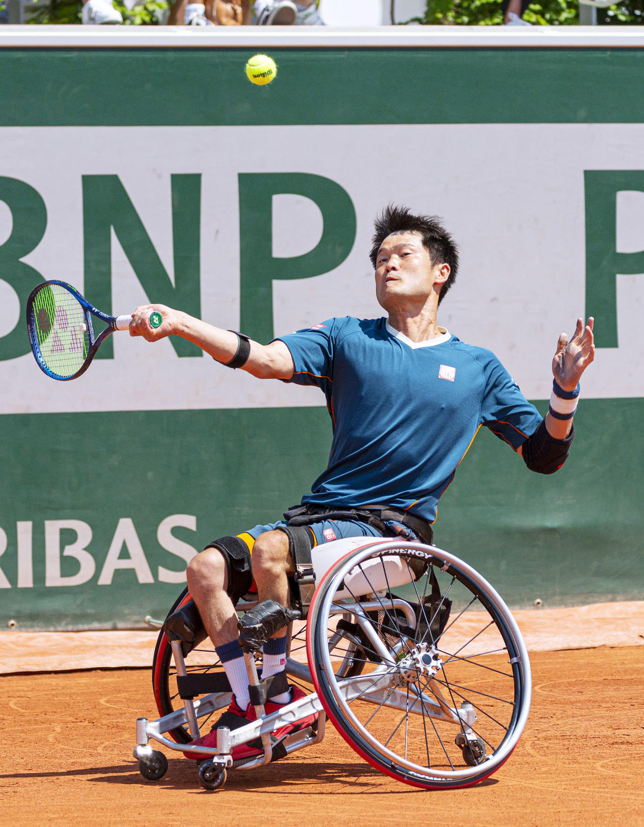 車いすの部男子シングルス決勝で敗れた国枝慎吾（共同）