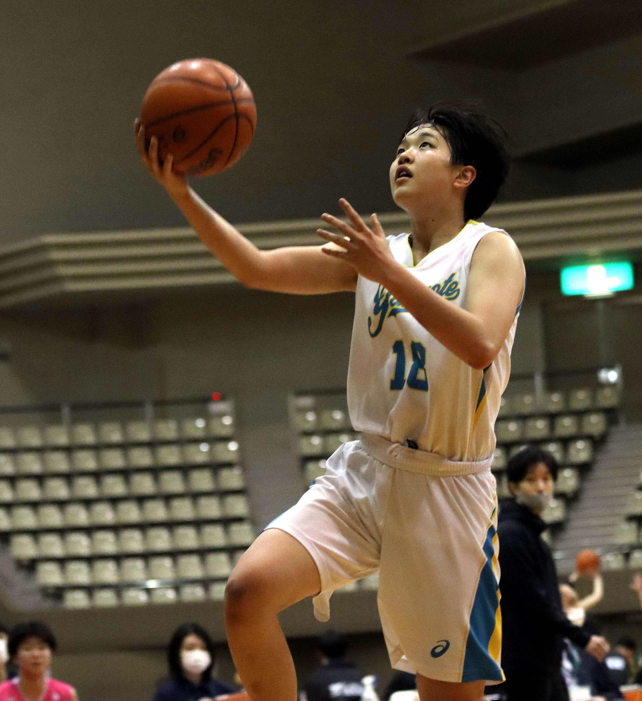 札幌山の手対北星学園女　チーム最多の34点を挙げ優勝に導いた札幌山の手・森岡主将（撮影・永野高輔）