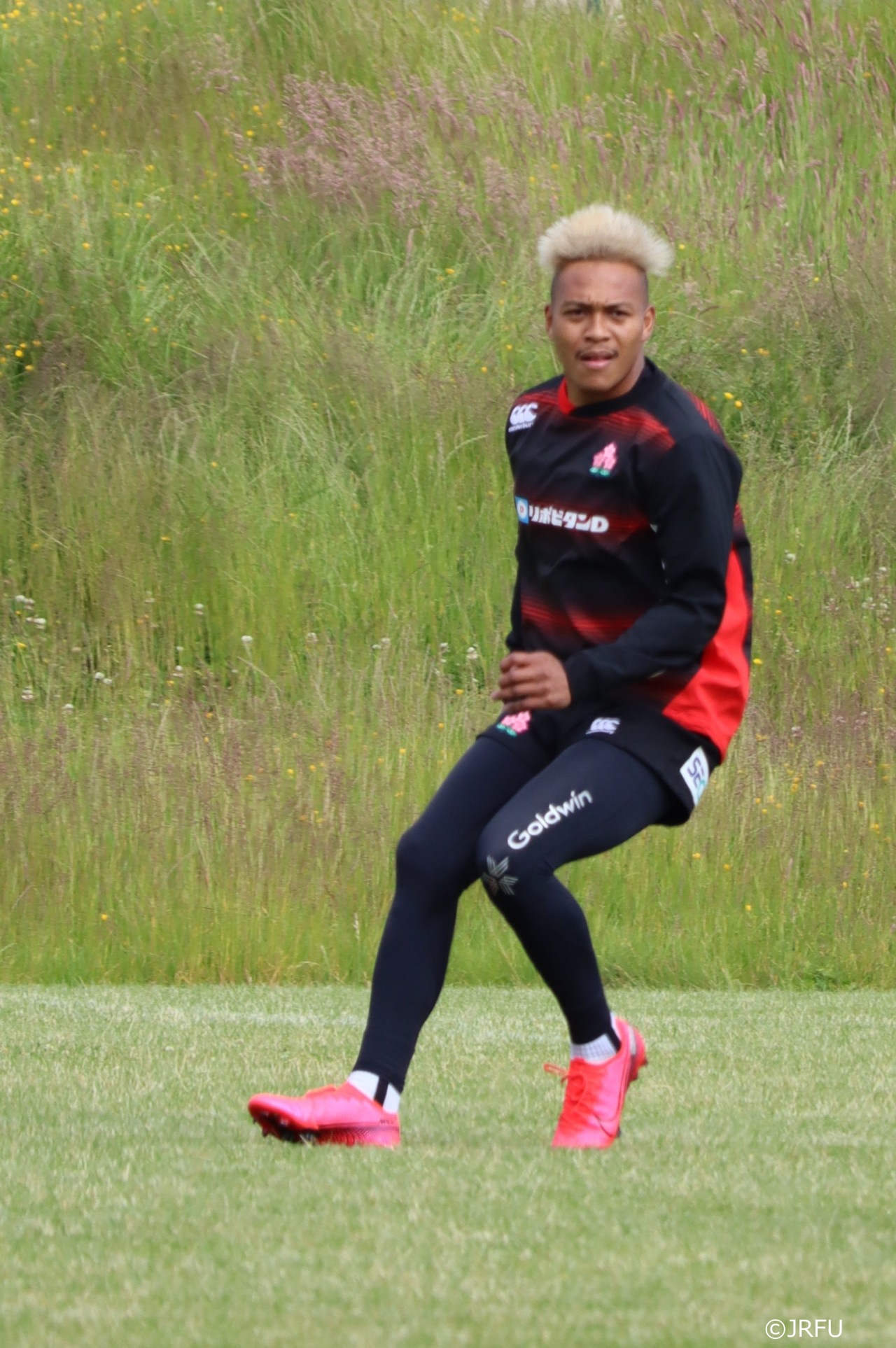 21日の練習で汗を流す日本代表WTB松島幸太朗(C)JRFU