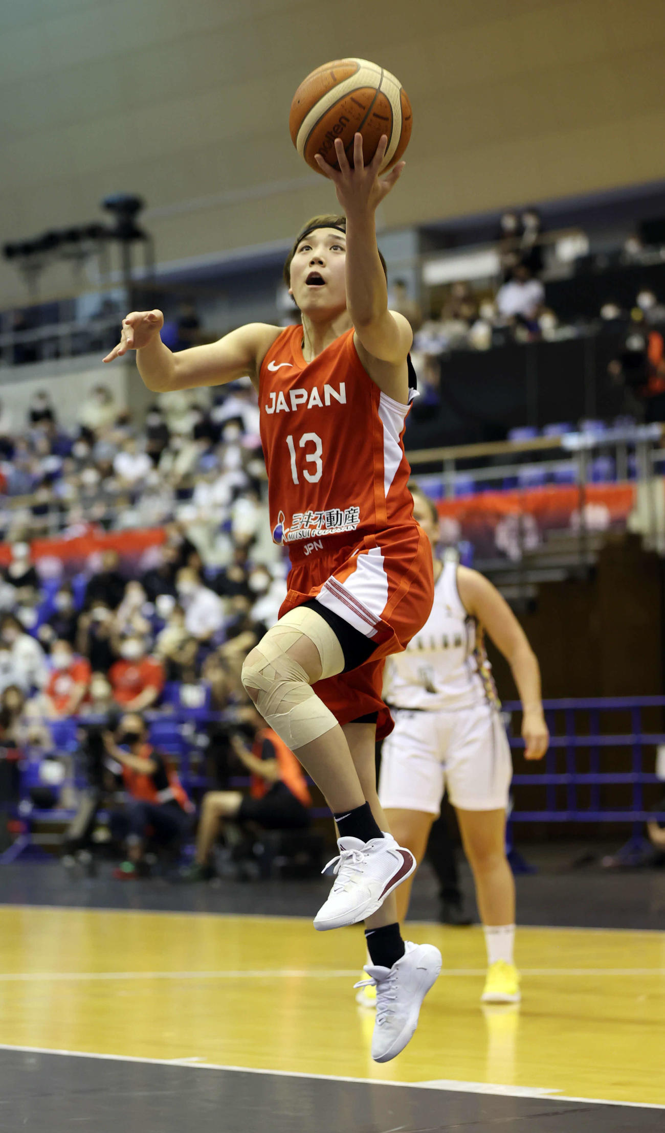 日本対ベルギー　第2Q、シュートを決める町田（代表撮影）