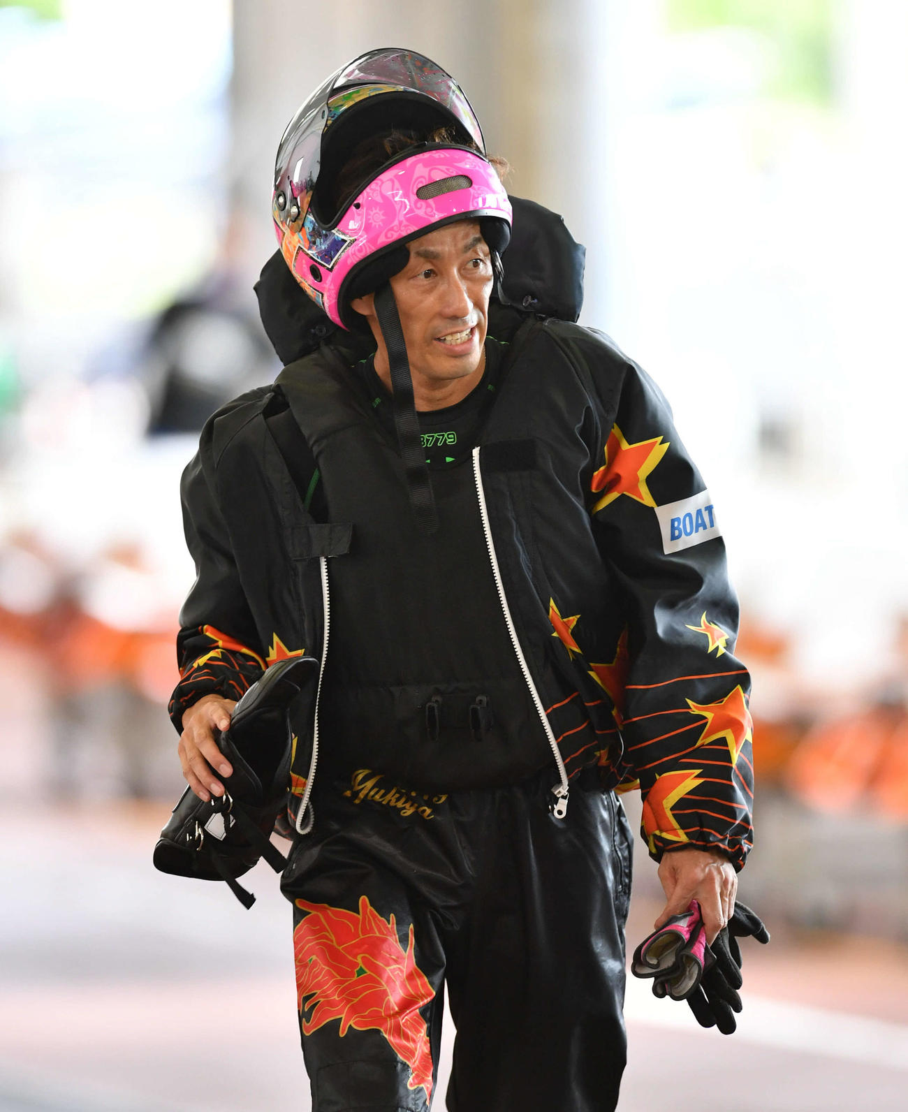 SGオーシャンカップ4日目　7R、1着の原田幸哉（撮影・岩下翔太）