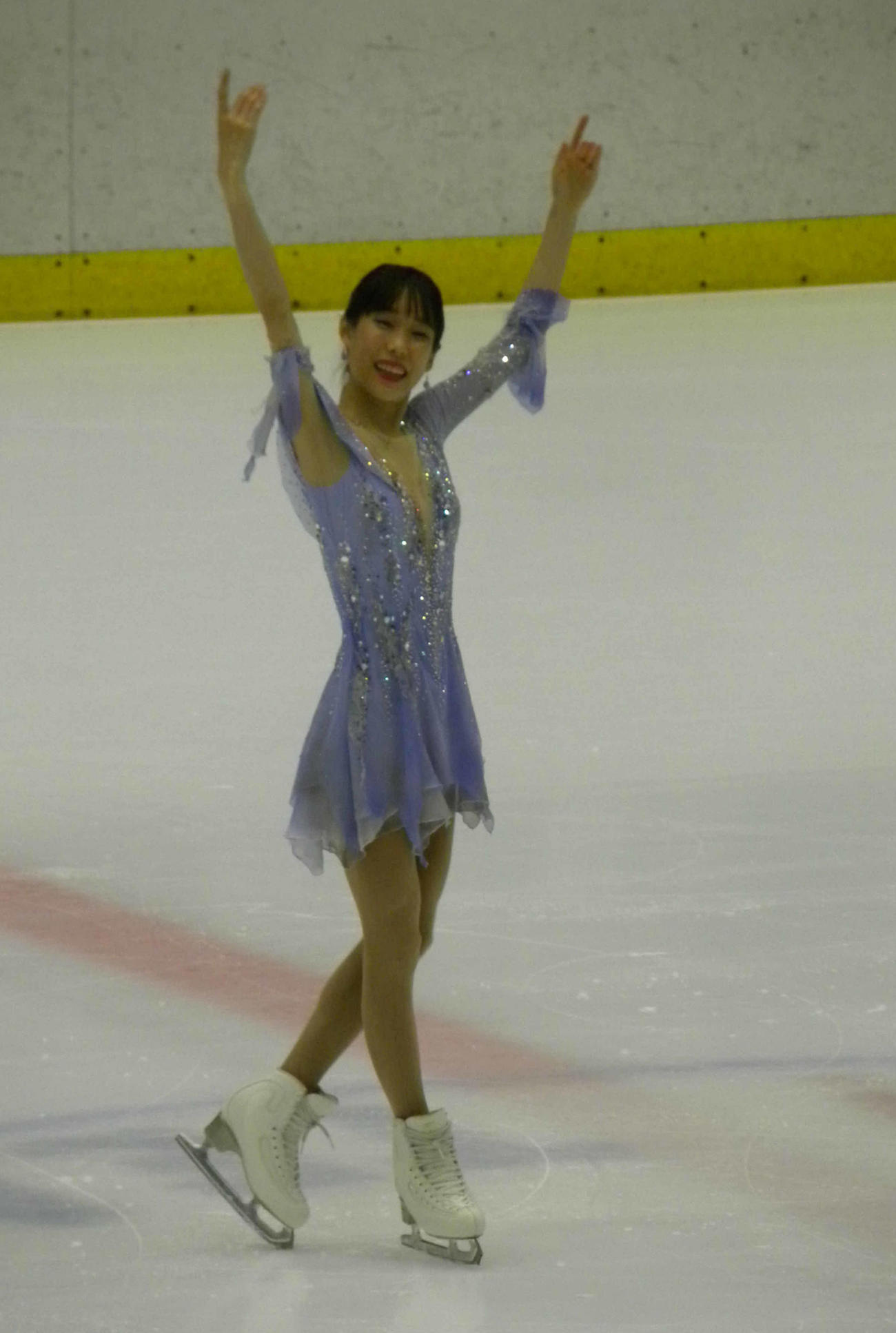 げんさんサマーカップの女子ショートプログラムを終えた三原舞依（撮影・松本航）