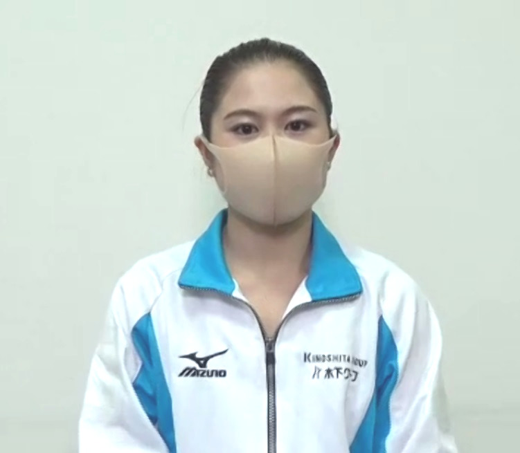 げんさんサマーカップ女子ショートプログラムを終えた宮原知子（撮影・松本航）