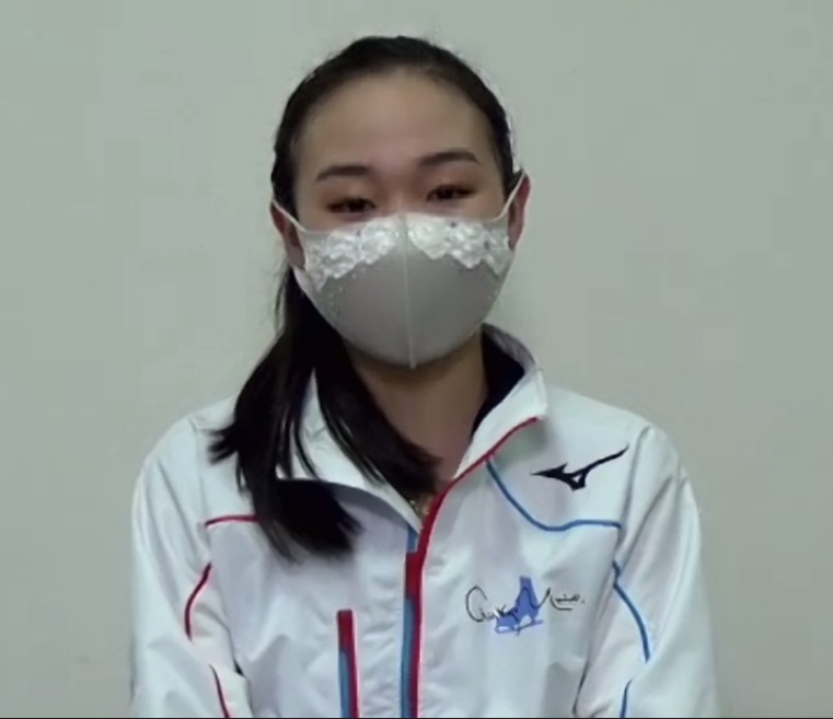 げんさんサマーカップの女子ショートプログラムを終えた松生理乃（撮影・松本航）