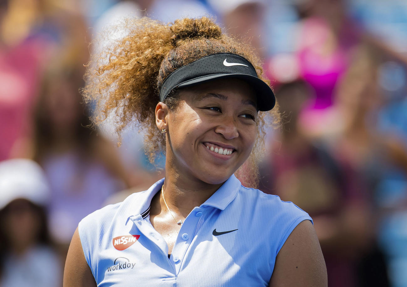 女子シングルス2回戦でコリ・ガウフに勝利し、笑顔の大坂なおみ（共同）
