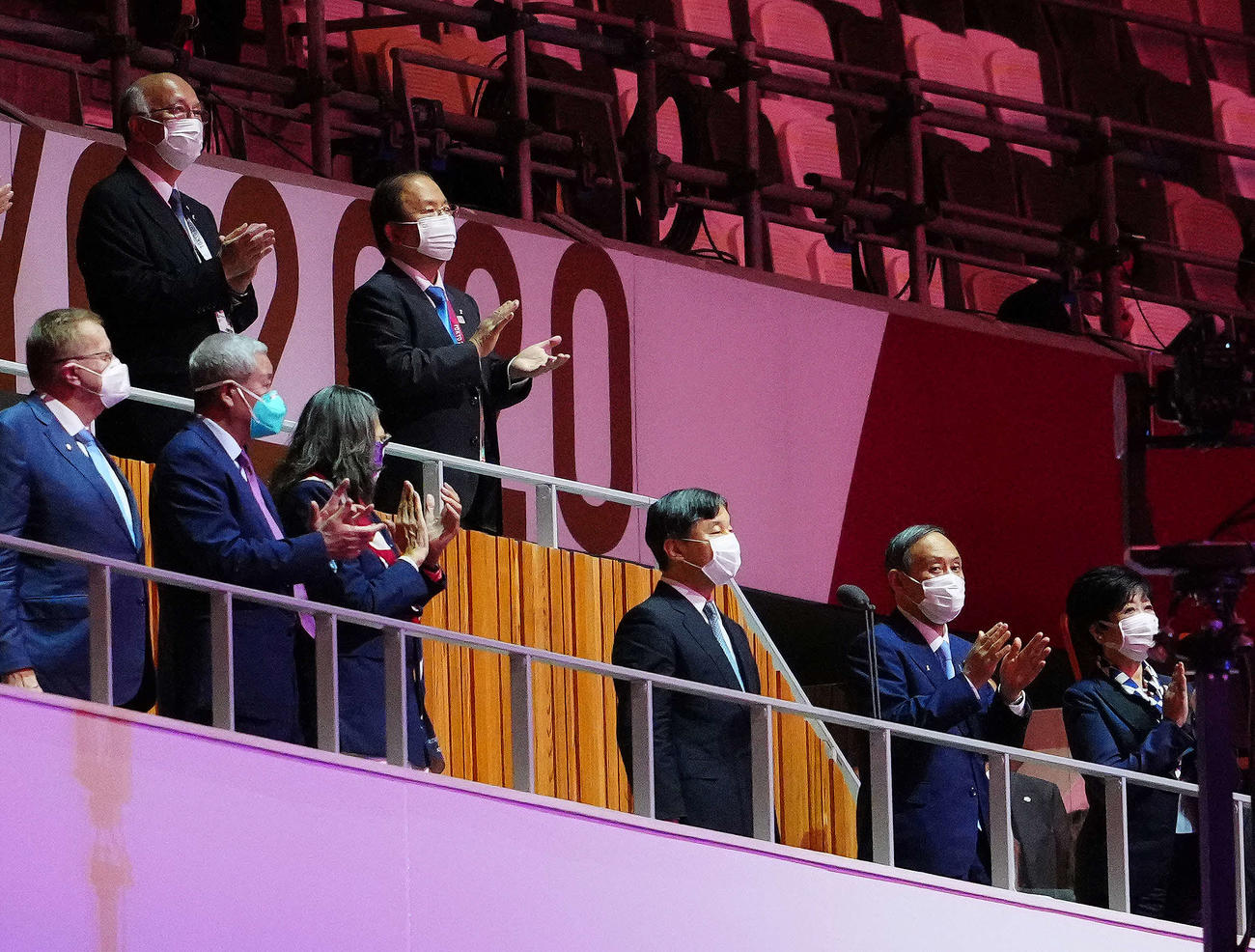 東京五輪開会式で開会宣言を行う天皇陛下（2021年7月23日撮影）