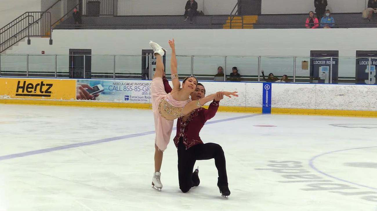 今季初戦のフリーダンス（FD）に臨んだ村元哉中（左）と高橋大輔（Gabriele Photo LLCのYouTubeより）