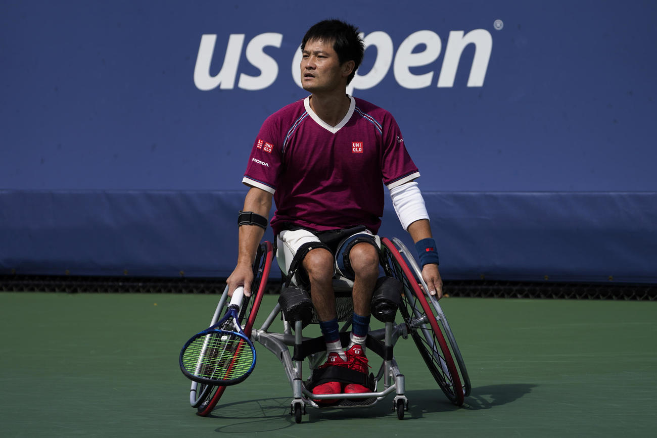 準決勝でリードと対戦する国枝（AP）