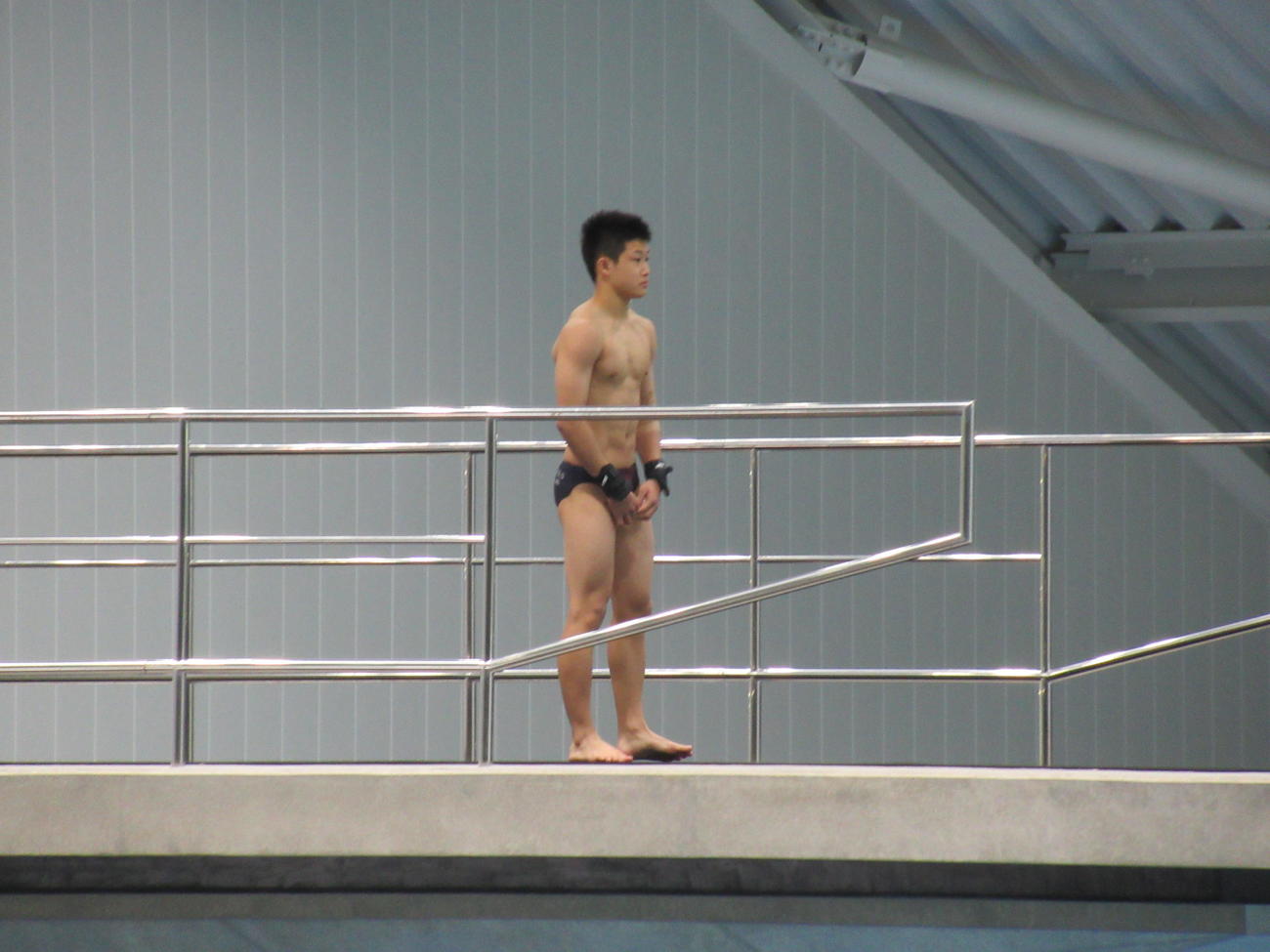 男子高飛び込みに出場した玉井陸斗（撮影・益田一弘）