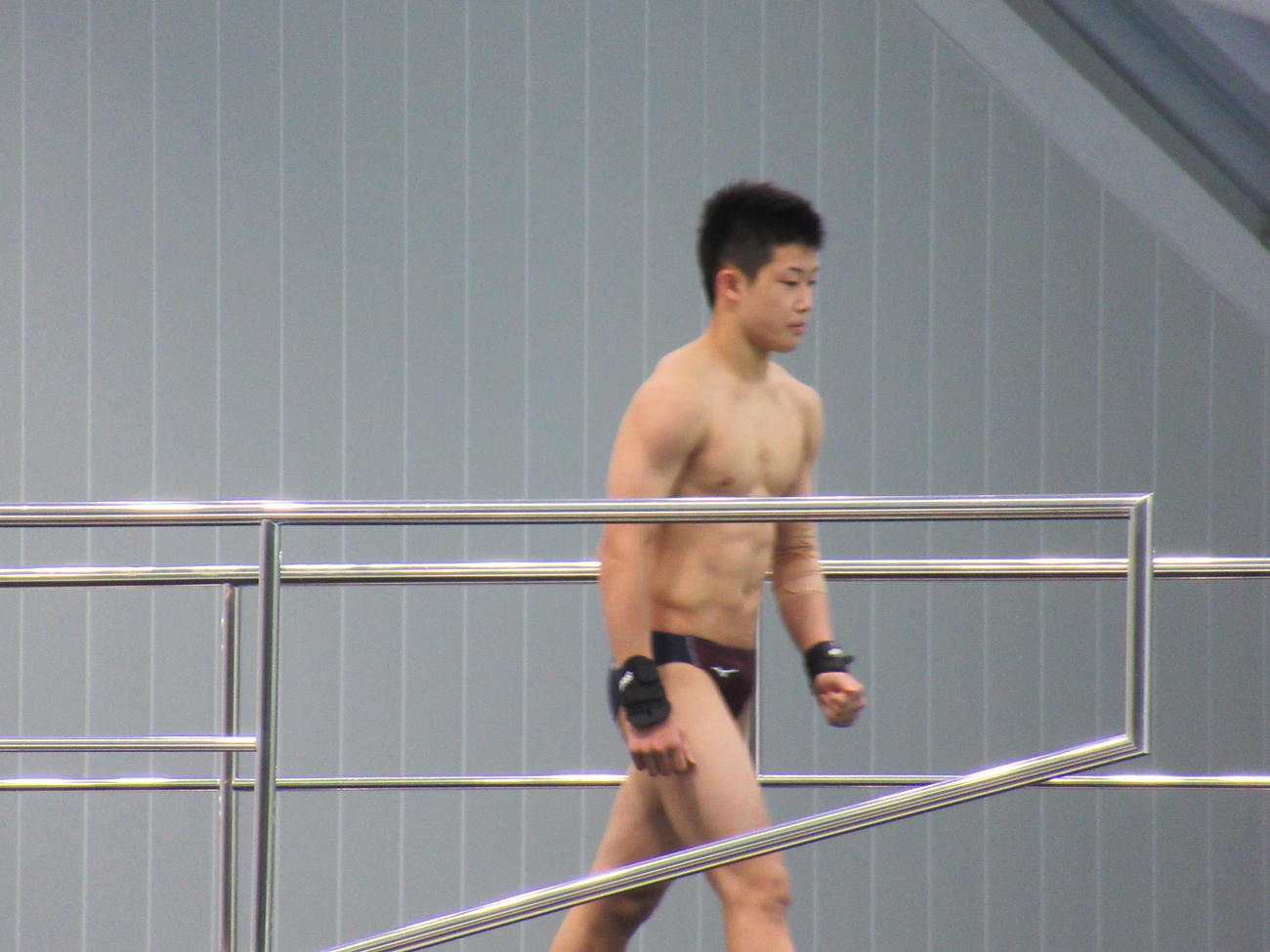 男子高飛び込みに出場した玉井陸斗（撮影・益田一弘）