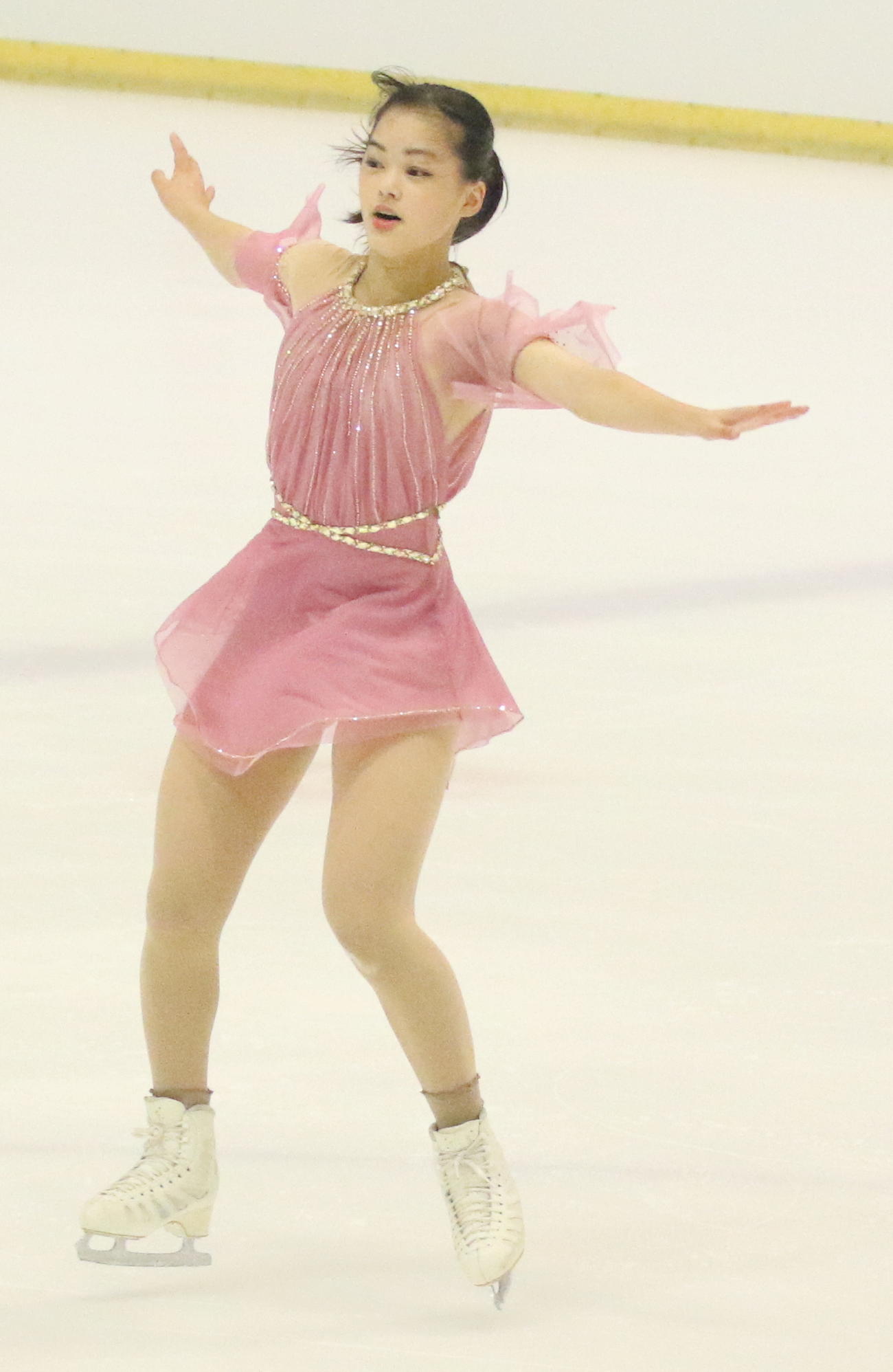 フィギュアスケート中部選手権　ジュニア女子のSPで首位発進した横井きな結（撮影・木下淳）