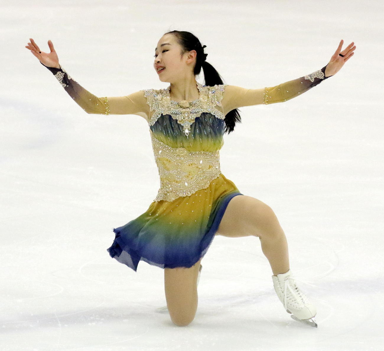 女子SPで首位発進した松生理乃（撮影・木下淳）