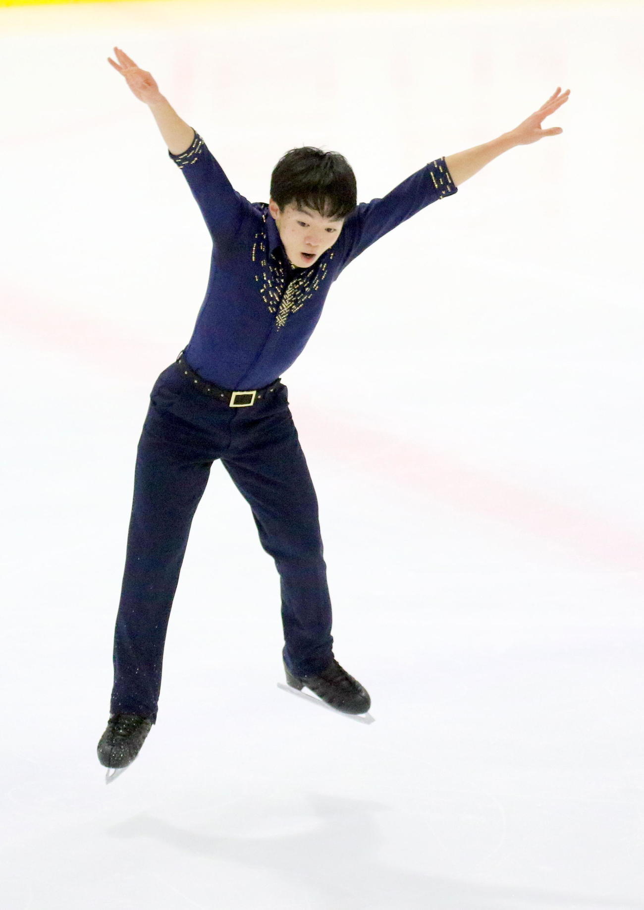 右手首骨挫傷明けの男子SPで首位発進した鍵山優真（撮影・木下淳）