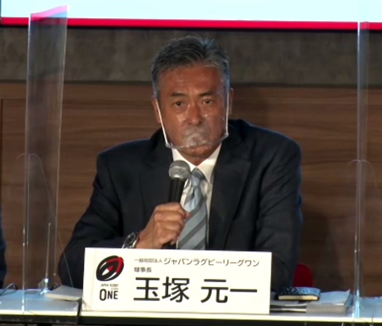 来年1月に開幕する新リーグへの思いを語る玉塚元一理事長