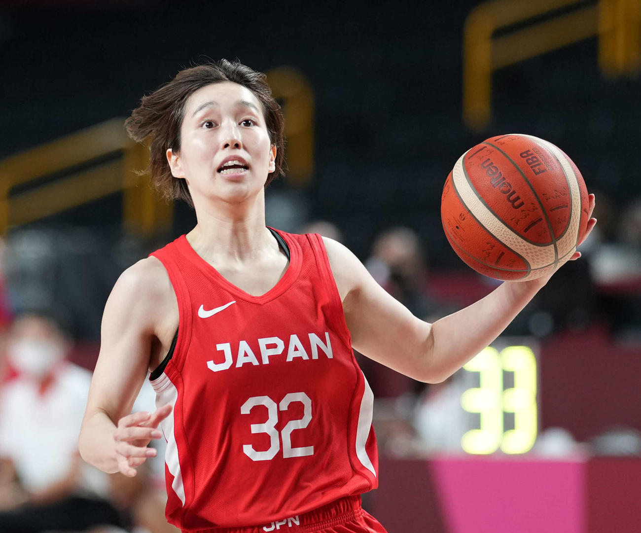 バスケ女子日本代表の宮崎早織（2021年8月8日撮影）