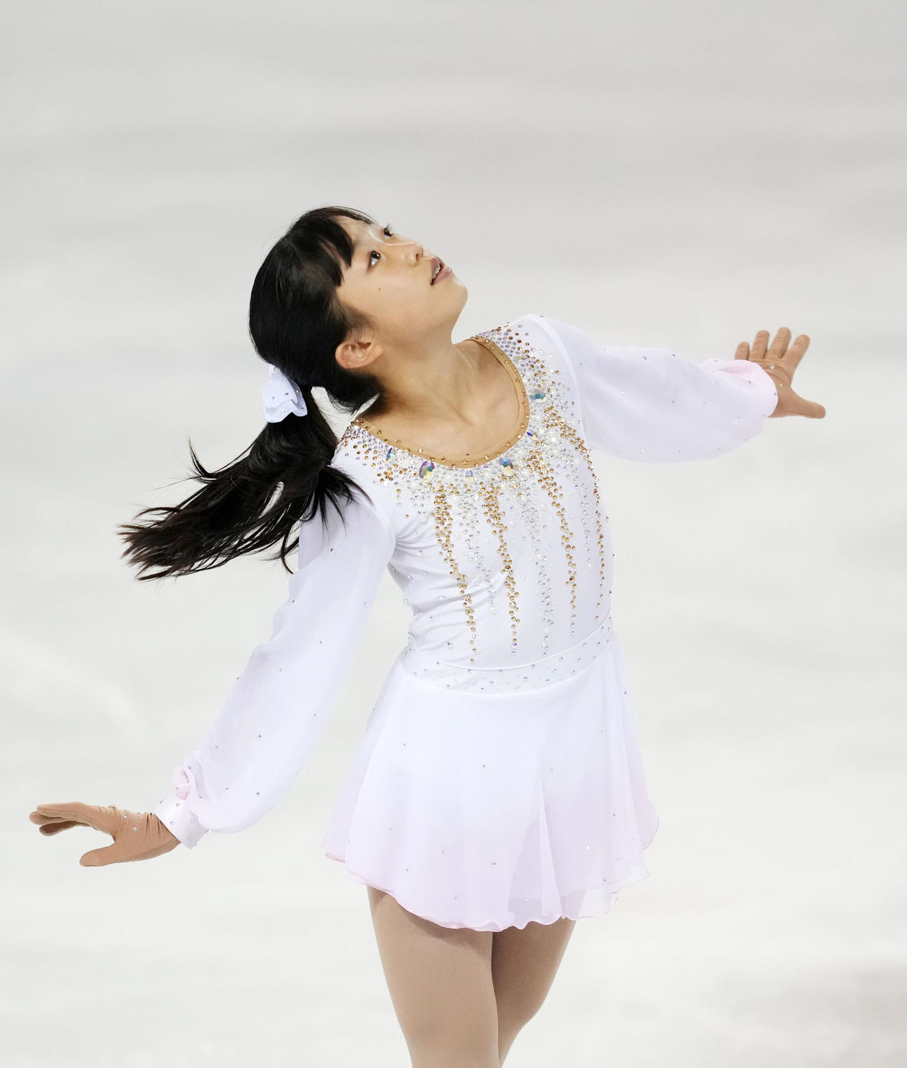 ジュニア女子SPで演技する中井（撮影・横山健太）