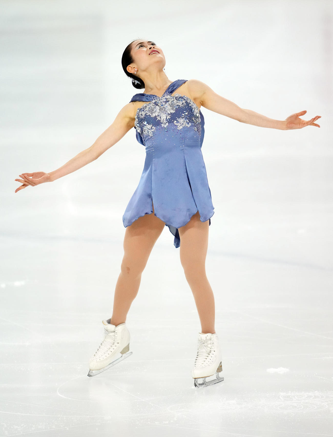 2021東京選手権大会　女子SPで演技する宮原（撮影・横山健太）
