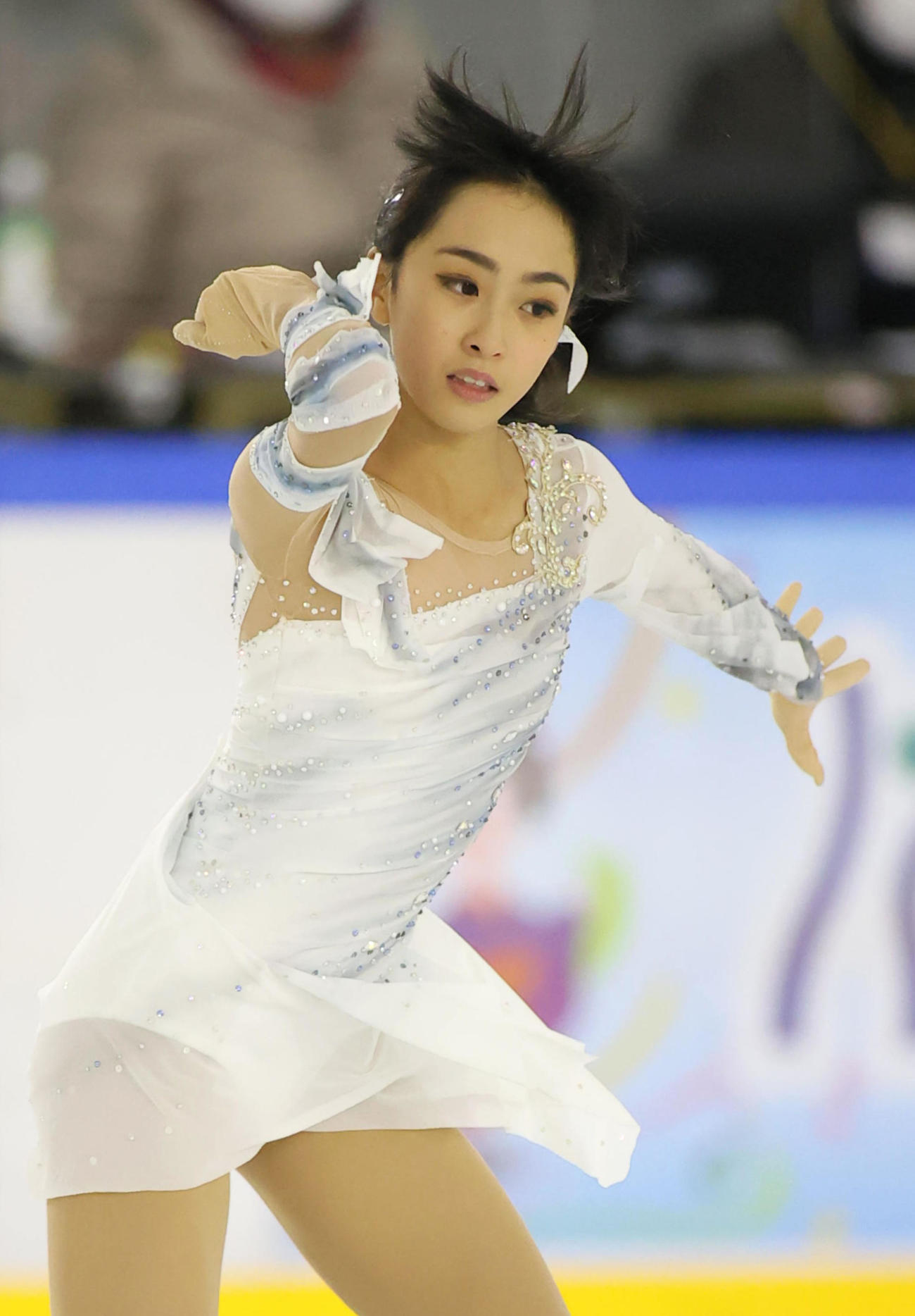 ジュニア女子SPで演技する櫛田育良（代表撮影）