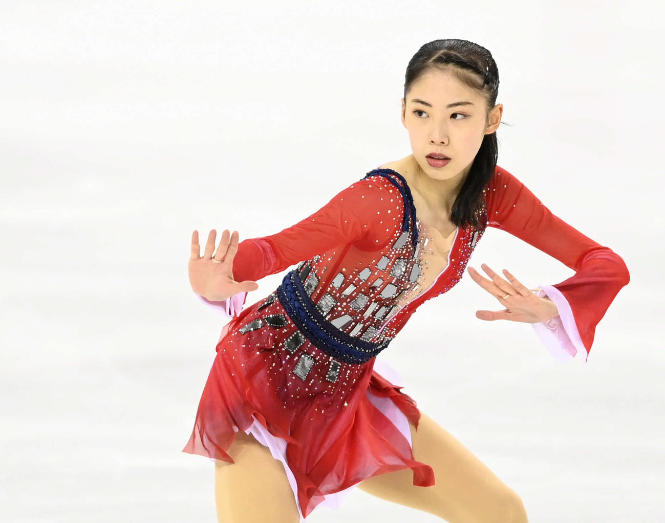 フィギュアスケート東京選手権　ジュニア女子フリーで演技する住吉（撮影・山崎安昭）