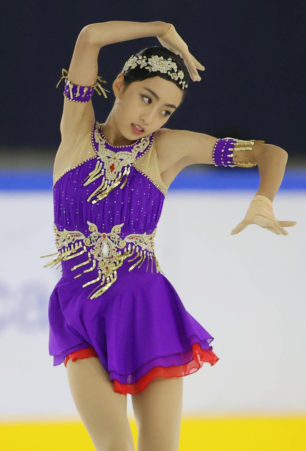 フィギュアスケート　近畿選手権大会　ジュニア女子フリーで演技する櫛田育良（9日、京都府宇治市の木下アカデミー京都アイスアリーナで）＝代表撮影