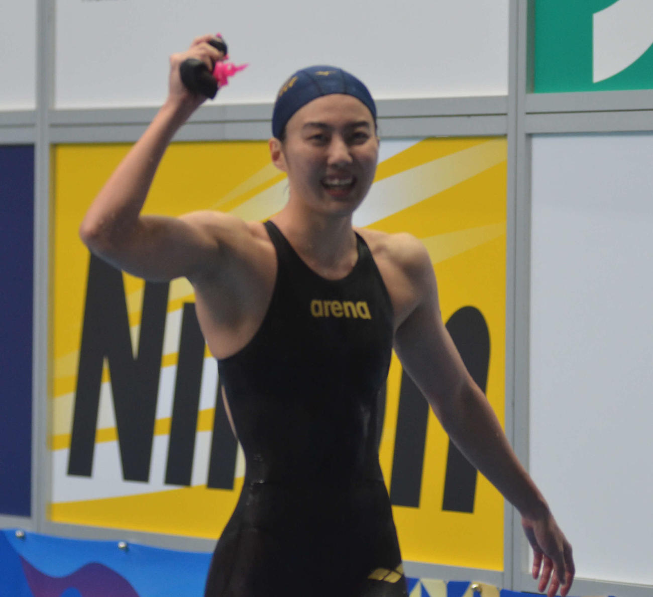 女子200メートル個人メドレーで初優勝した松本信歩（撮影・吉池彰）