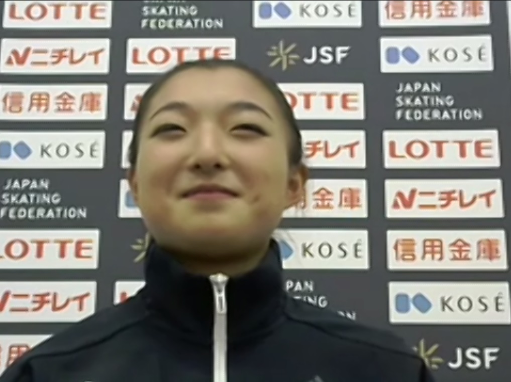 近畿選手権女子ショートプログラムを終えた坂本花織