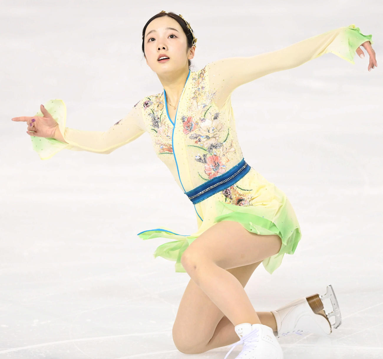 女子フリーで演技する本田真（撮影・山崎安昭）