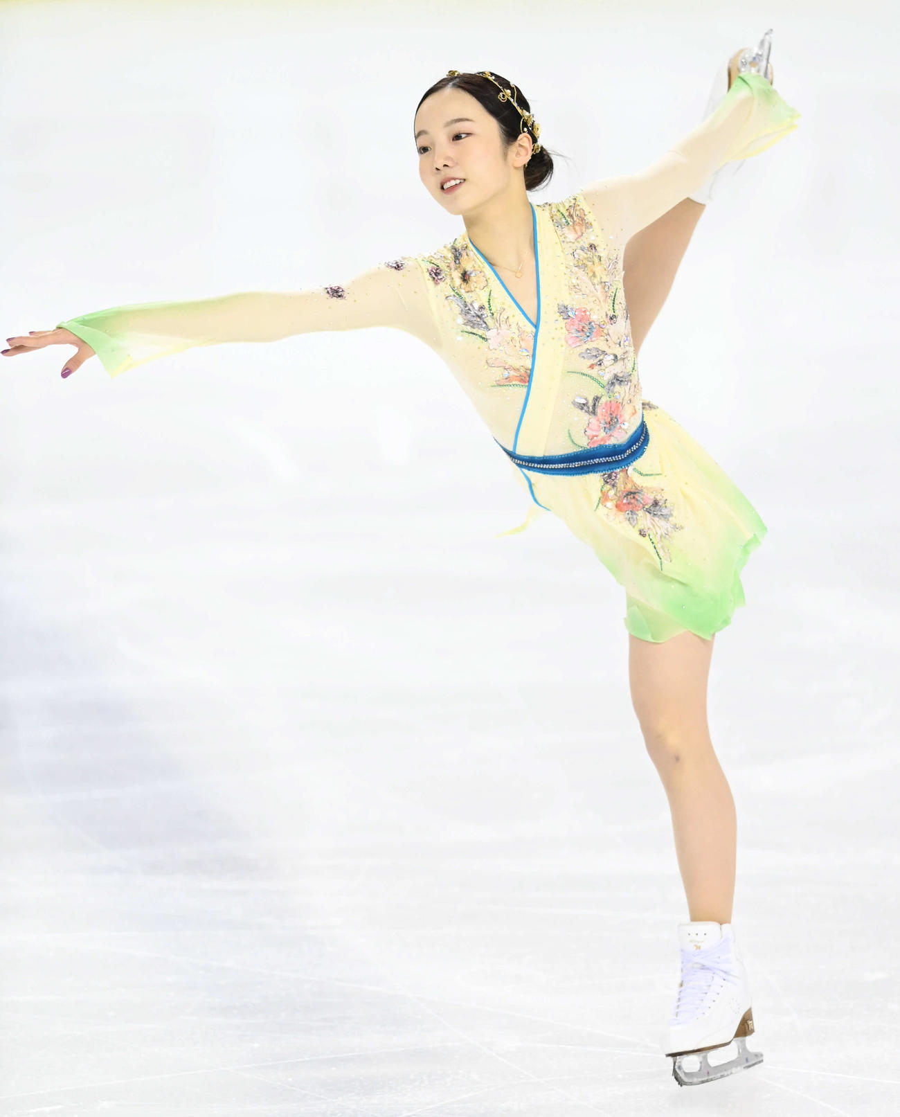 女子フリーで演技する本田真（撮影・山崎安昭）