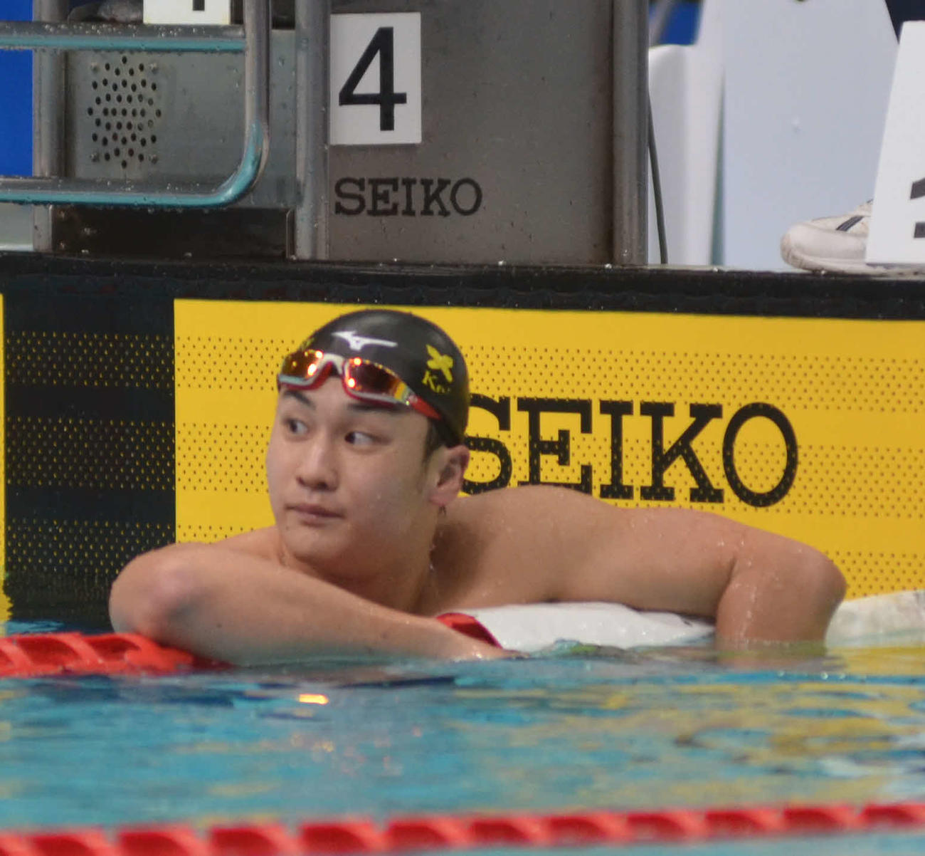 男子200メートル平泳ぎ予選を全体2位で通過した佐藤翔馬（撮影・吉池彰）