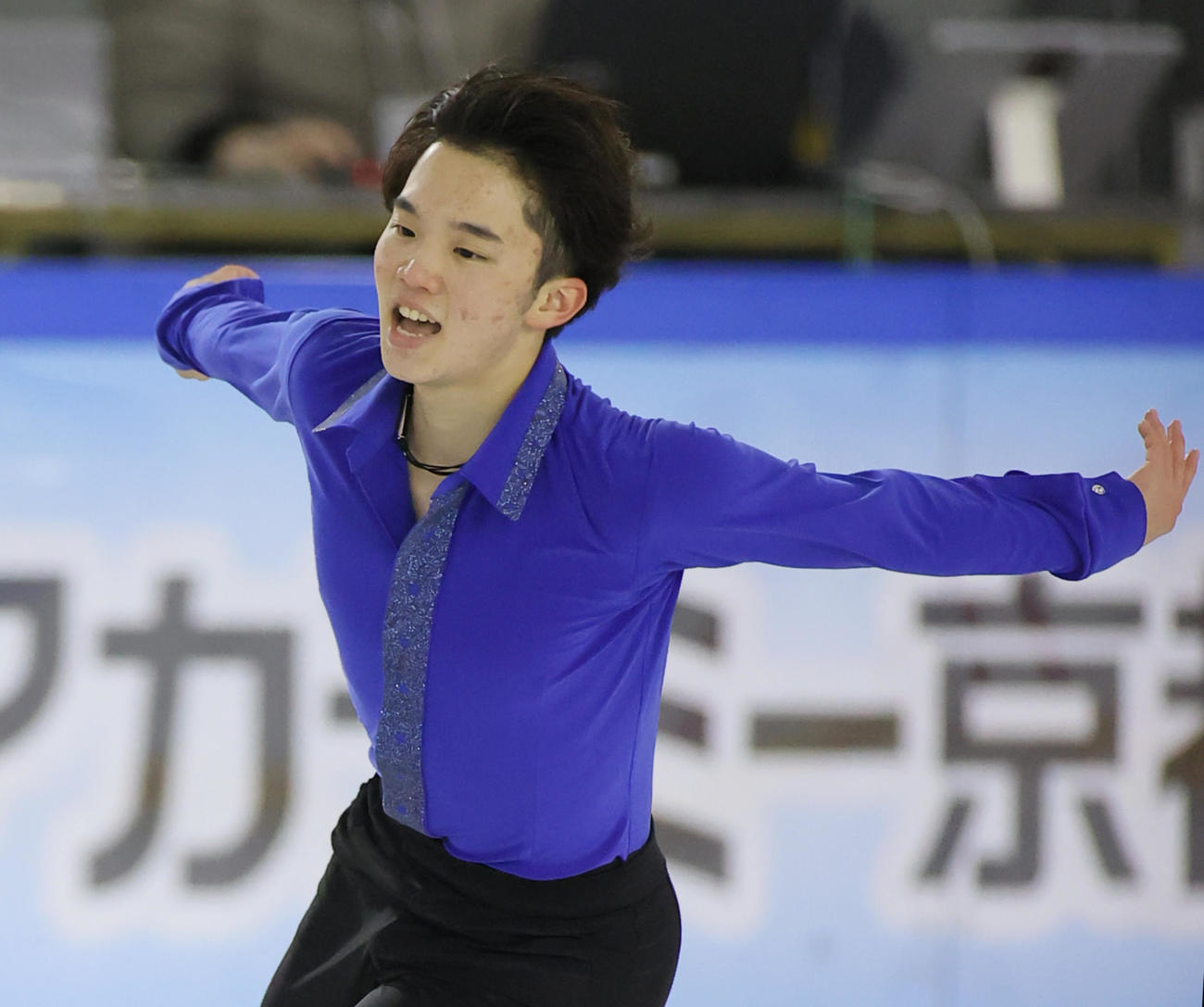 フィギュアスケート近畿選手権大会　男子フリーで演技する友野（代表撮影）