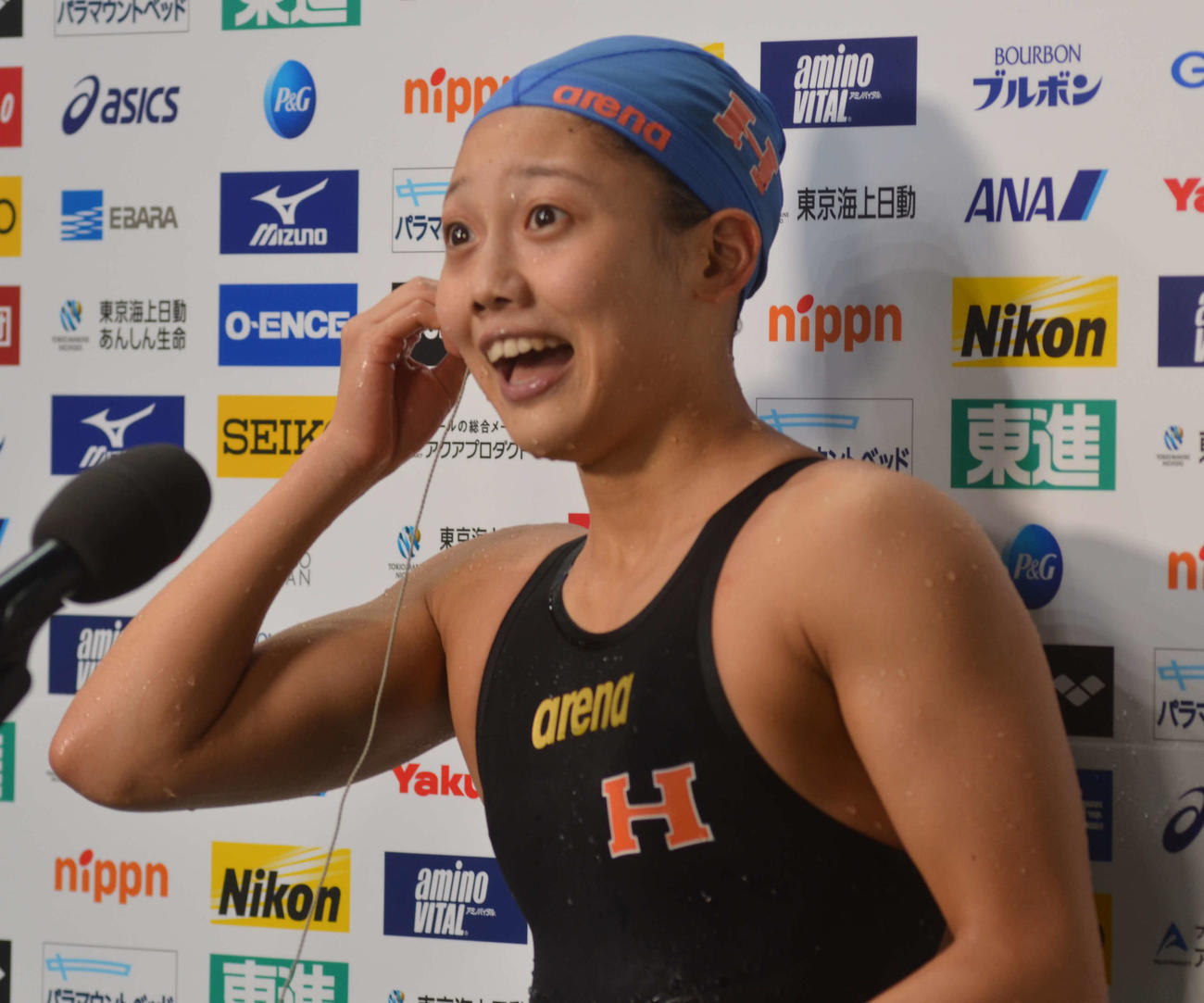 女子400メートル個人メドレーで2年ぶり2度目の優勝を果たした柏崎清花（撮影・吉池彰）