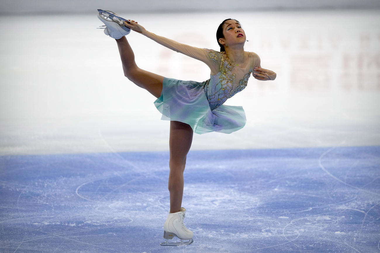 アジアンオープントロフィー女子フリーで演技する三原舞依（AP）