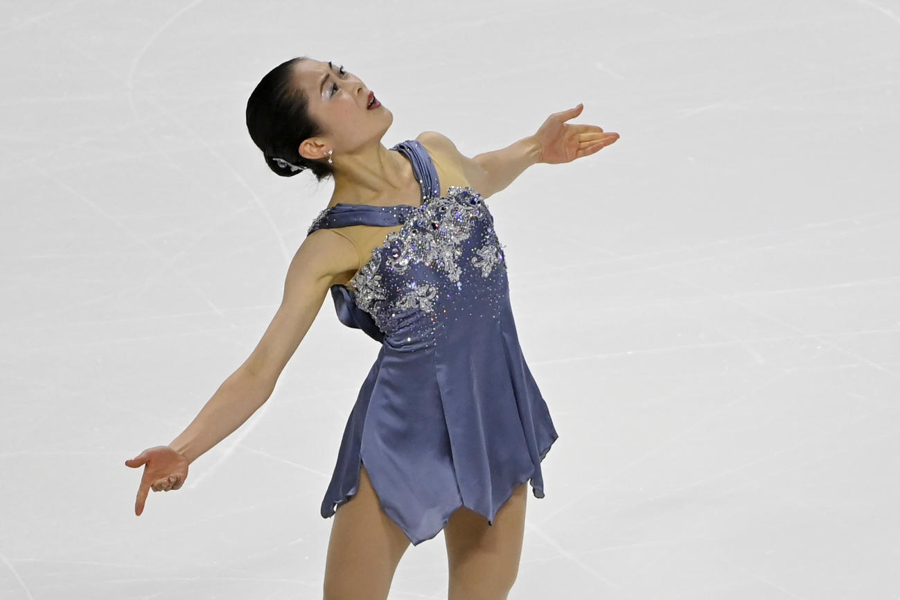 女子SP　演技を行う宮原知子（AP）