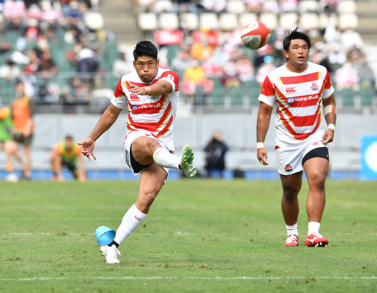 日本代表対オーストラリア代表　前半、ペナルティーゴールを決める松田（撮影・岩下翔太）