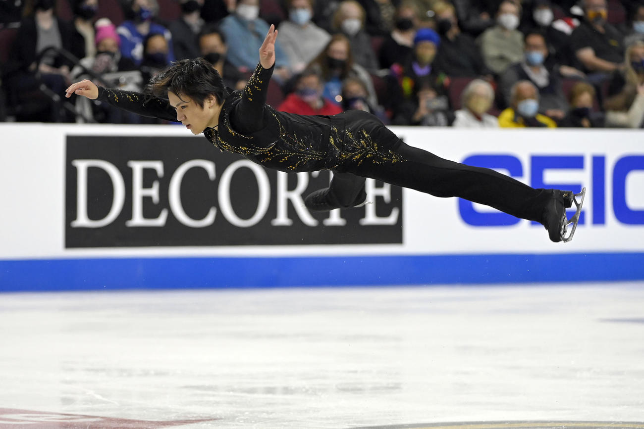 スケートアメリカ　フリーで演技をする宇野昌磨（AP）