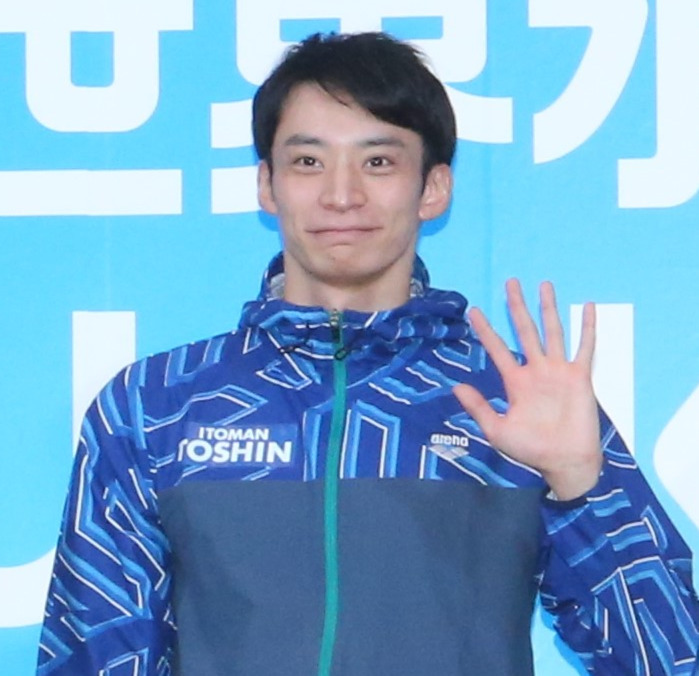 世界水泳開幕200日前イベントに参加した入江陵介（撮影・菊川光一）