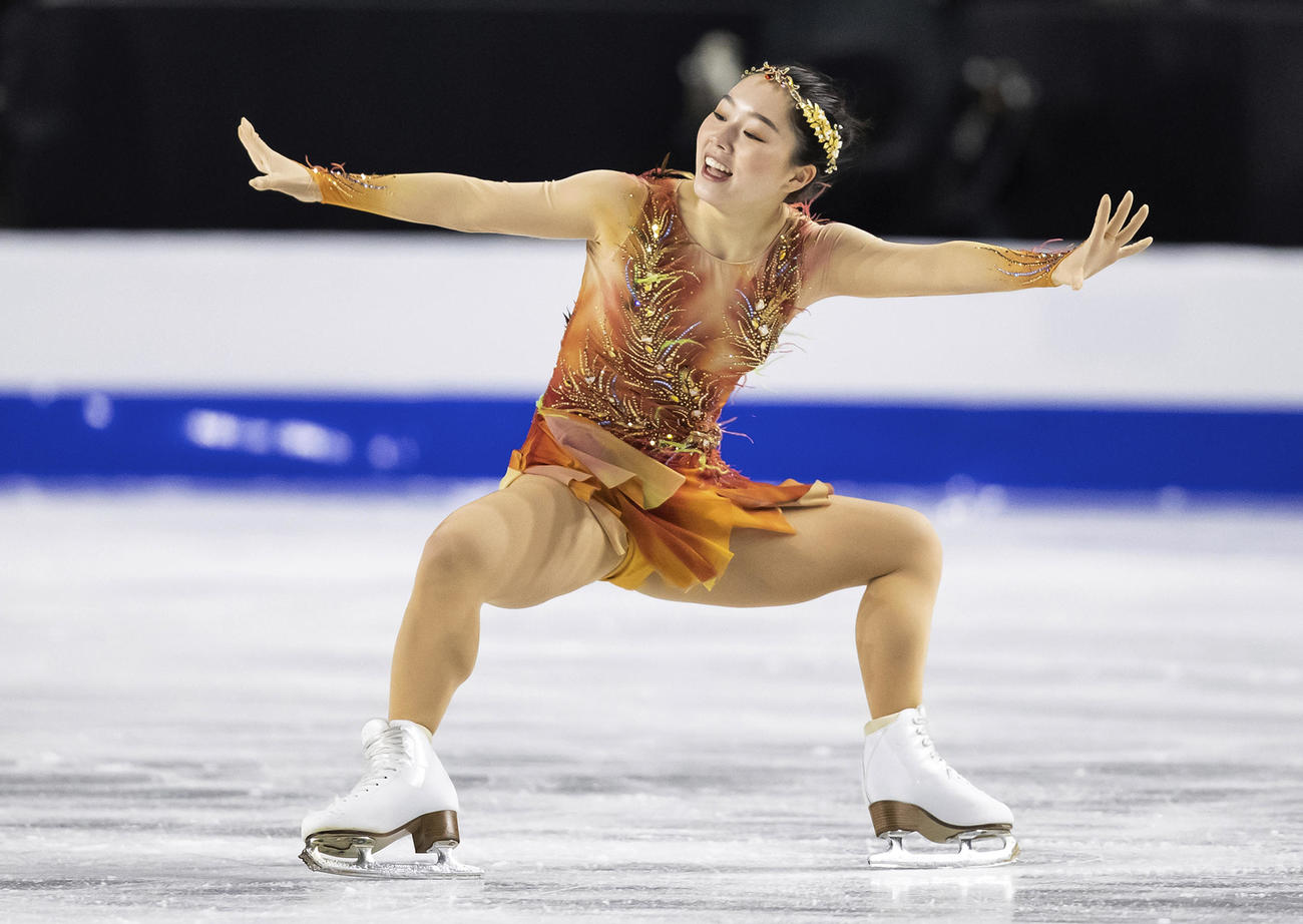 女子フリー　演技する樋口新葉（AP）
