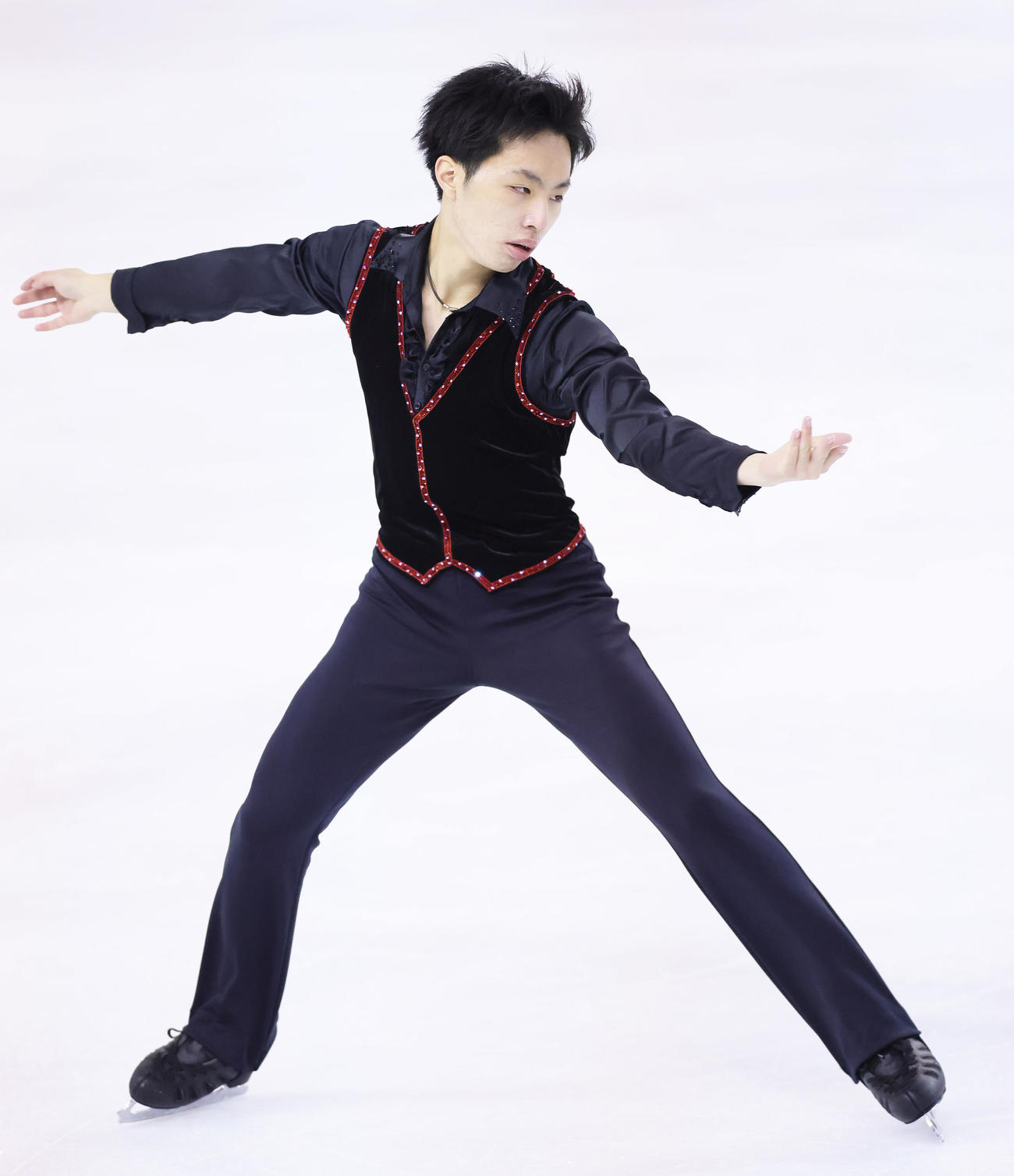 ジュニア男子優勝の三浦のフリー演技（撮影・足立雅史）