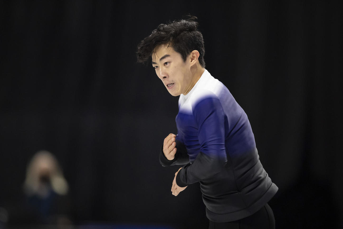 フリープログラムの演技を披露するネーサン・チェン（AP）