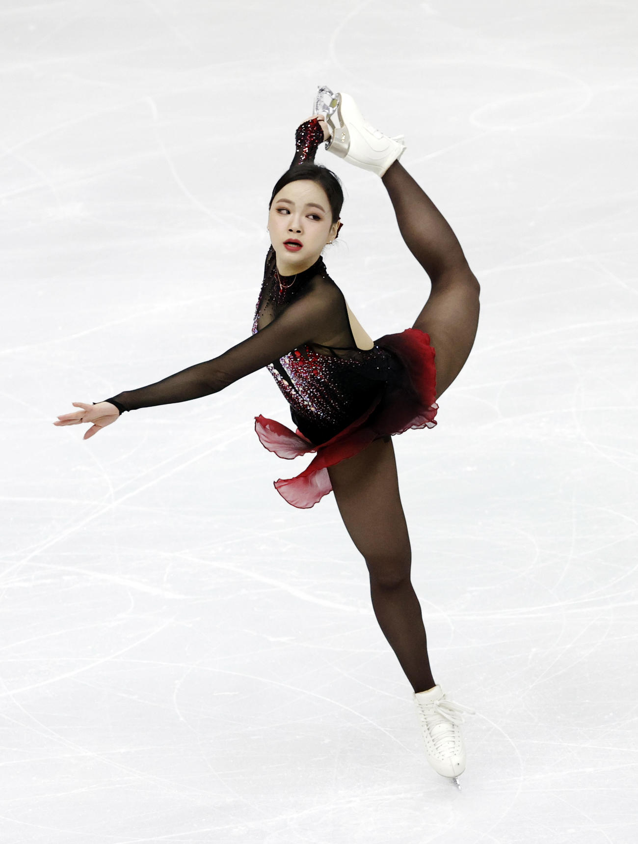 女子SP演技をするイム・ウンス（ロイター）